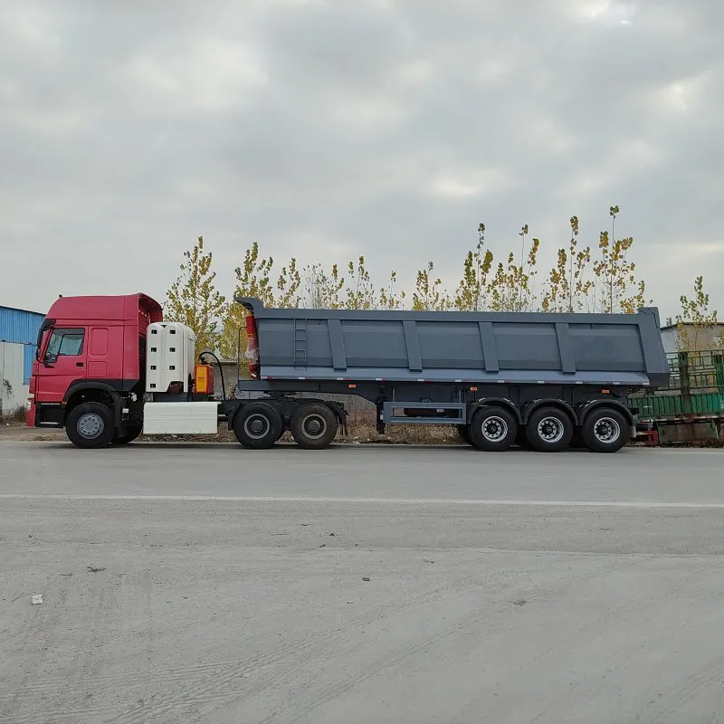 Three-Axle Back Flip Dump Semi-Trailer